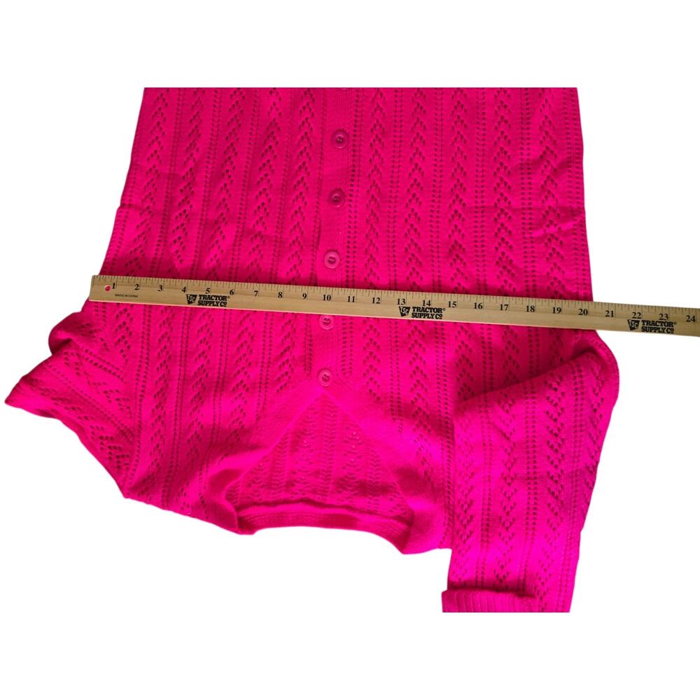 Hot Pink Lightweight Long Sleeve Sweater Size L No Brand - Picture 4 of 6